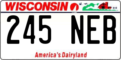 WI license plate 245NEB