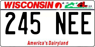 WI license plate 245NEE