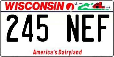 WI license plate 245NEF