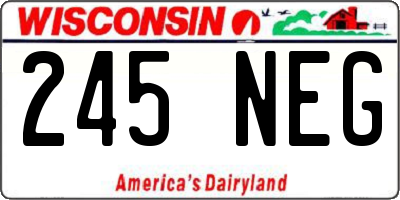WI license plate 245NEG