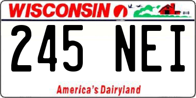 WI license plate 245NEI