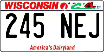 WI license plate 245NEJ