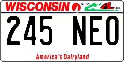 WI license plate 245NEO
