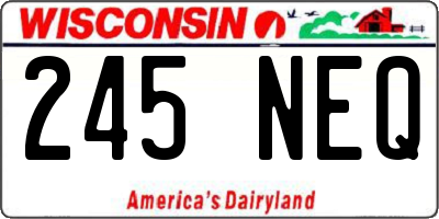 WI license plate 245NEQ