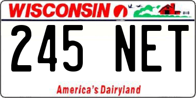 WI license plate 245NET