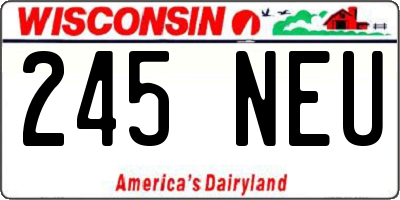 WI license plate 245NEU