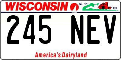 WI license plate 245NEV