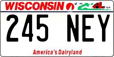 WI license plate 245NEY