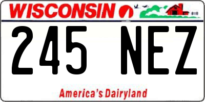 WI license plate 245NEZ