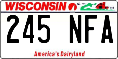 WI license plate 245NFA