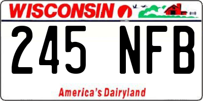 WI license plate 245NFB