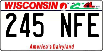 WI license plate 245NFE