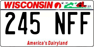 WI license plate 245NFF