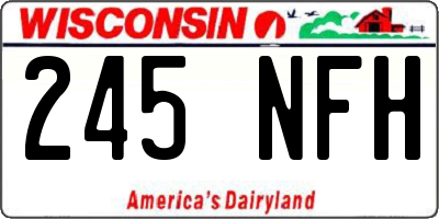WI license plate 245NFH