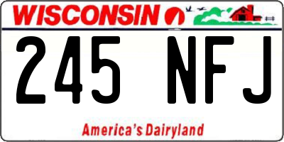 WI license plate 245NFJ