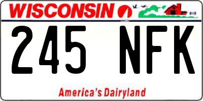WI license plate 245NFK