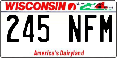 WI license plate 245NFM