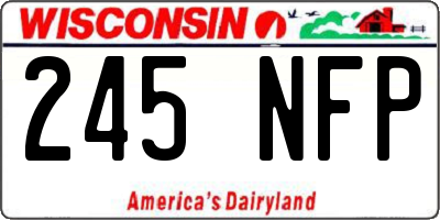 WI license plate 245NFP