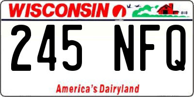 WI license plate 245NFQ