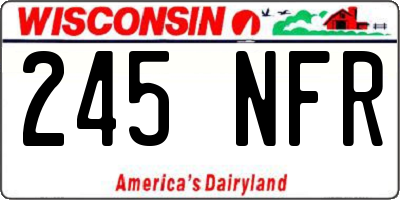 WI license plate 245NFR