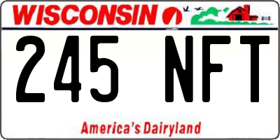 WI license plate 245NFT