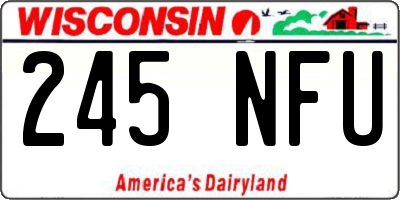WI license plate 245NFU