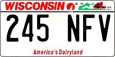 WI license plate 245NFV