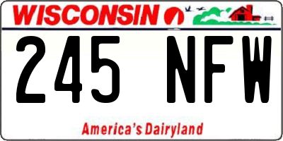 WI license plate 245NFW