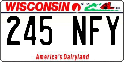 WI license plate 245NFY