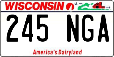 WI license plate 245NGA