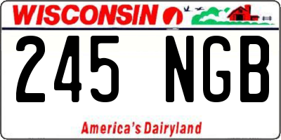 WI license plate 245NGB