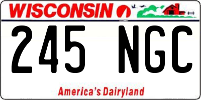 WI license plate 245NGC