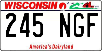 WI license plate 245NGF