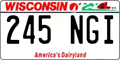 WI license plate 245NGI