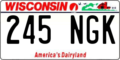 WI license plate 245NGK