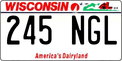 WI license plate 245NGL