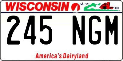 WI license plate 245NGM