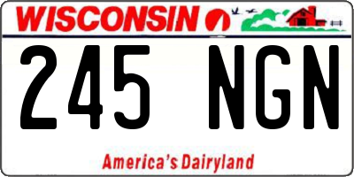 WI license plate 245NGN