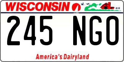 WI license plate 245NGO