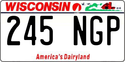 WI license plate 245NGP