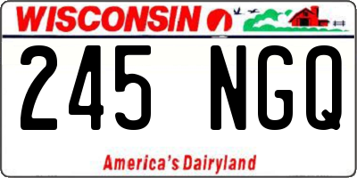WI license plate 245NGQ
