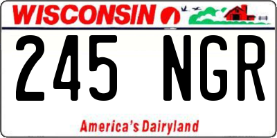 WI license plate 245NGR