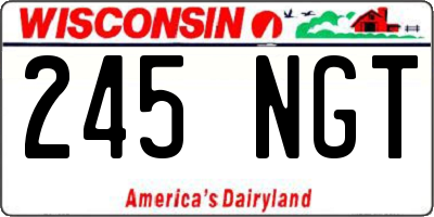 WI license plate 245NGT