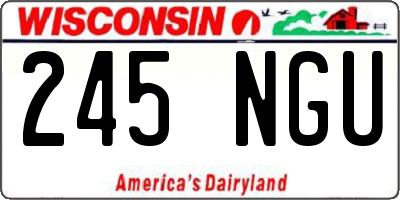 WI license plate 245NGU