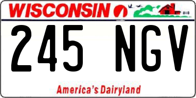 WI license plate 245NGV