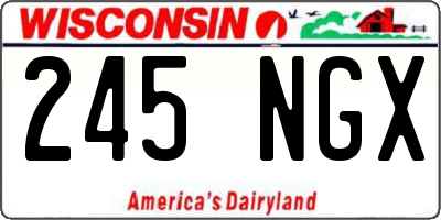WI license plate 245NGX