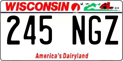 WI license plate 245NGZ