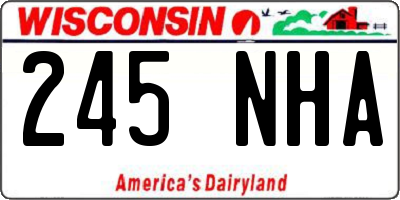 WI license plate 245NHA