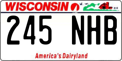 WI license plate 245NHB