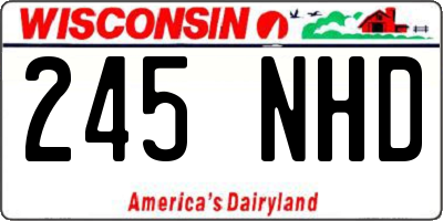 WI license plate 245NHD
